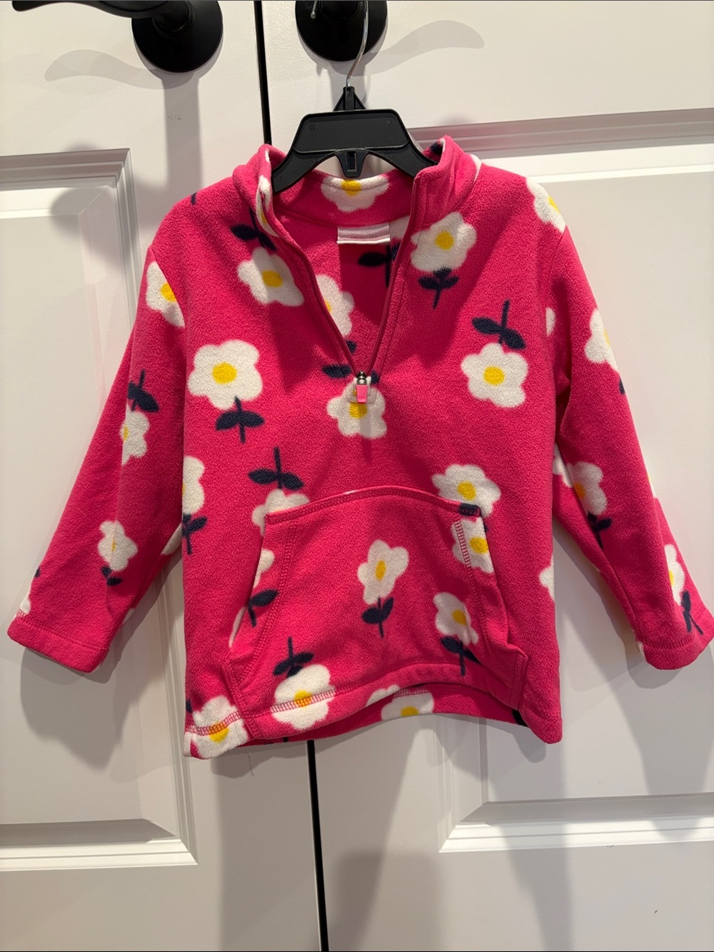 Hanna Andersson Hot Pink Floral Fleece Pullover